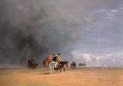 David Cox crossing the sands oil painting